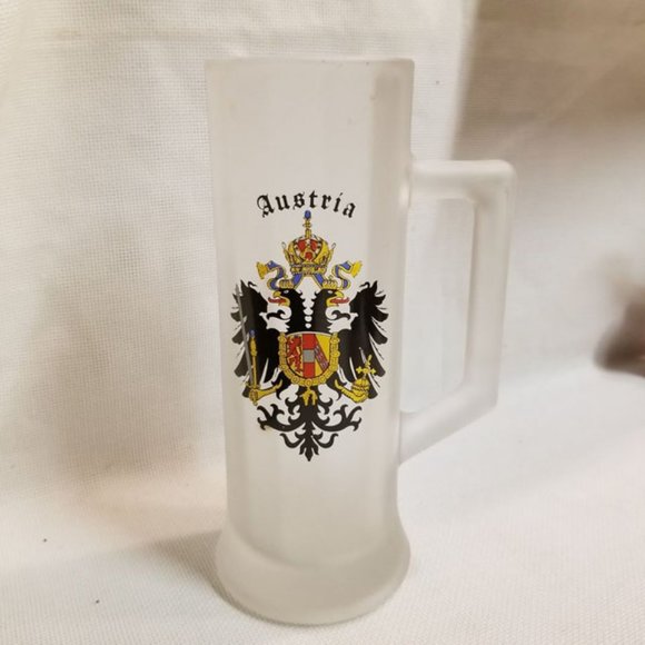 Bockling heavy frosted glass tall mug AUSTRIA - Picture 2 of 7